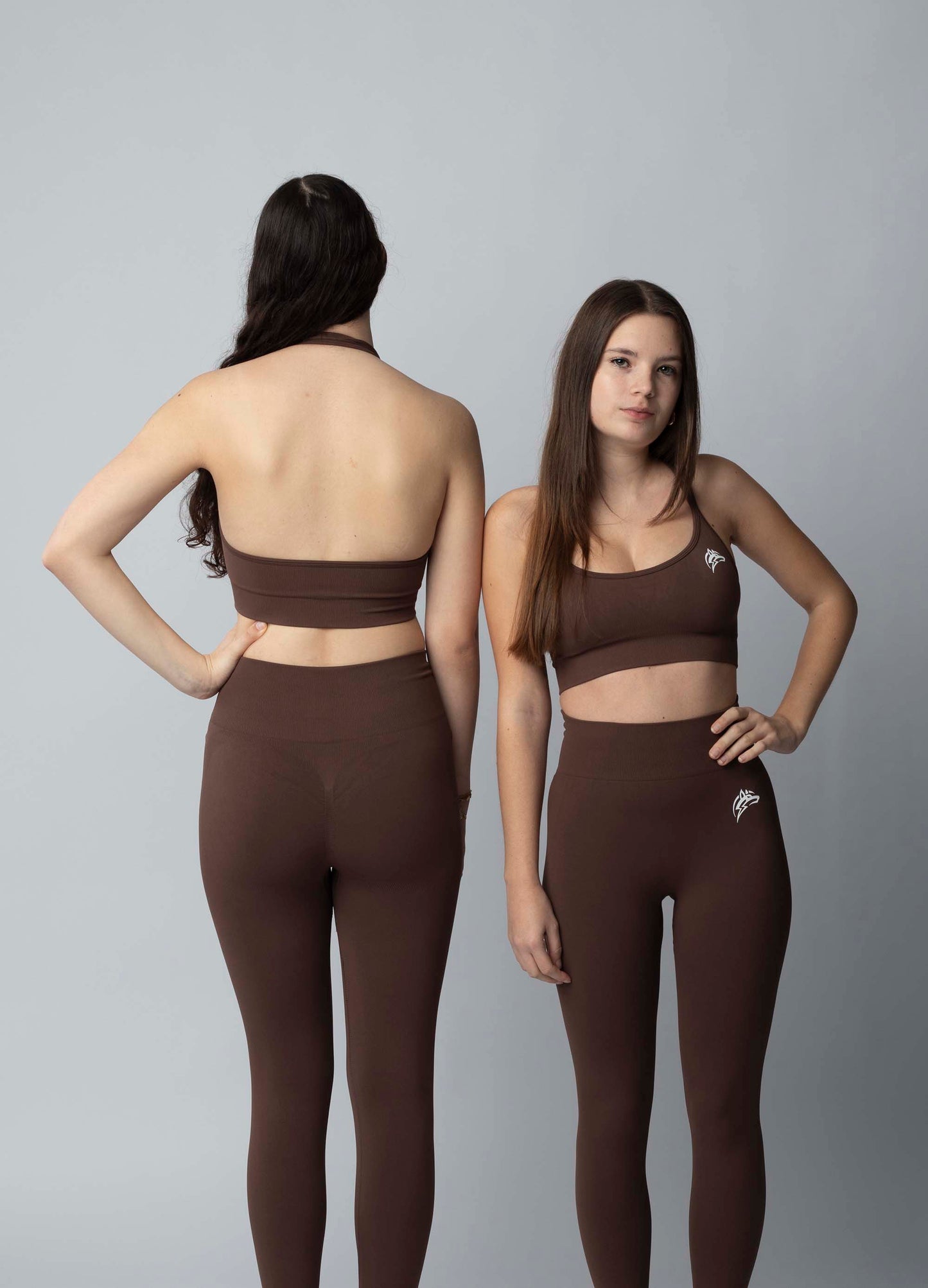 Seamless halter sports bra - Brown